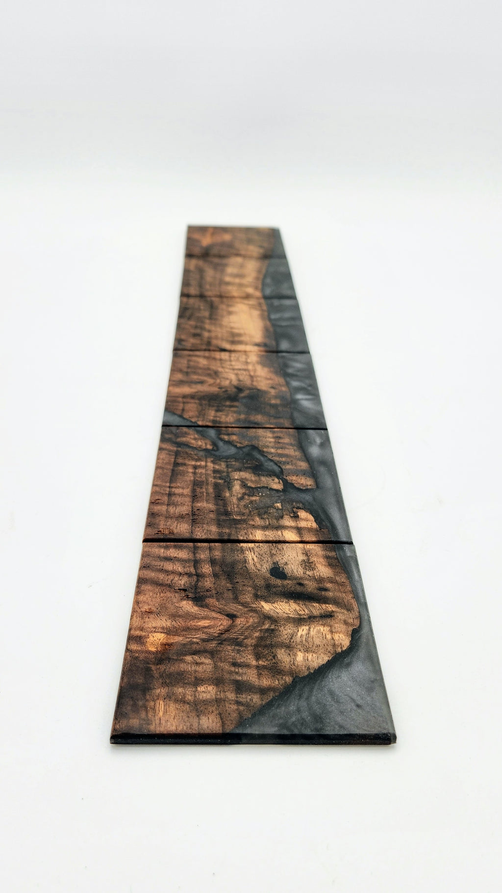Continuous Grain Black Walnut & Metallic Epoxy | Set of 6 (D)