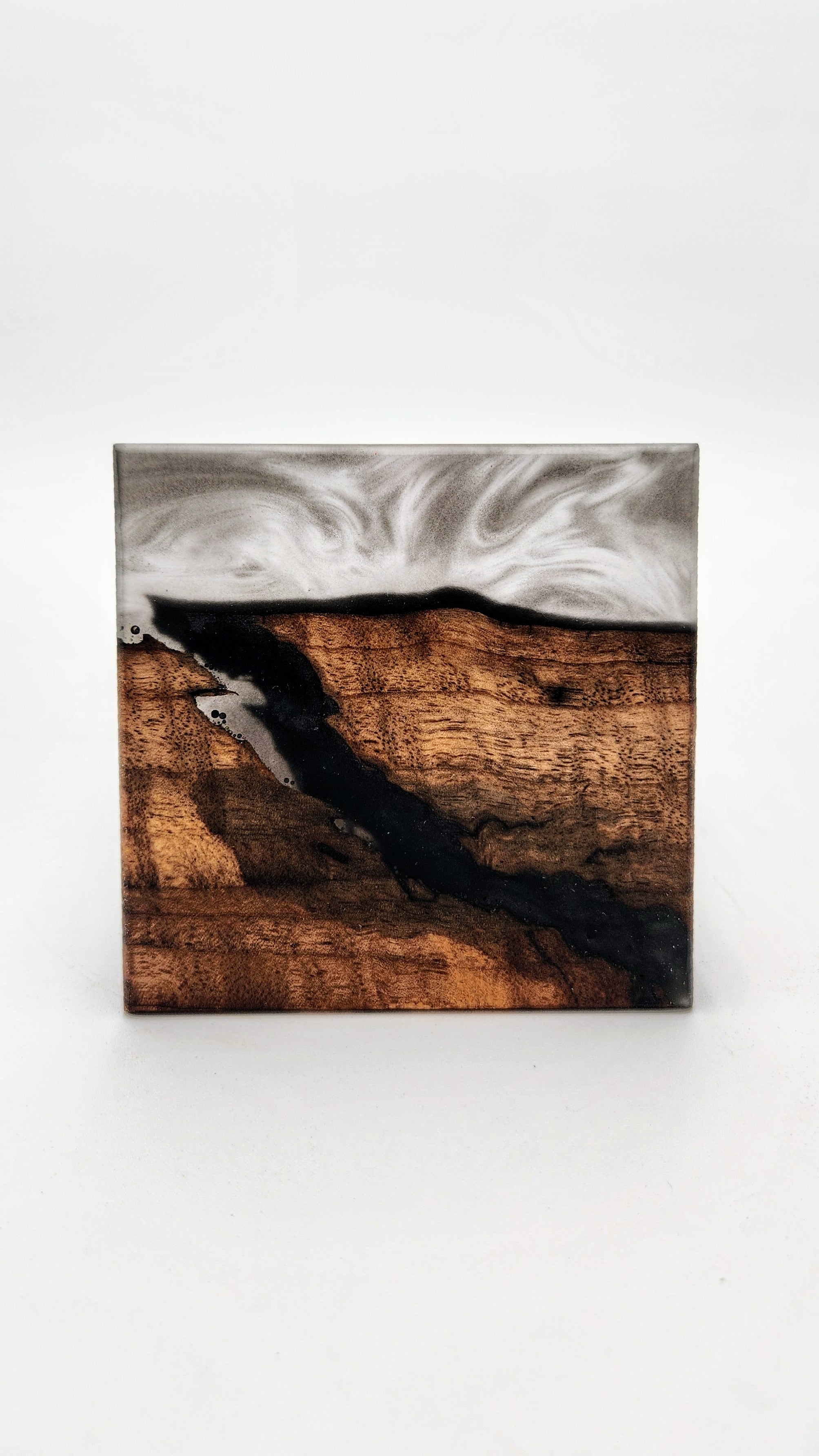 Continuous Grain Black Walnut & Metallic Epoxy | Set of 6 (E)