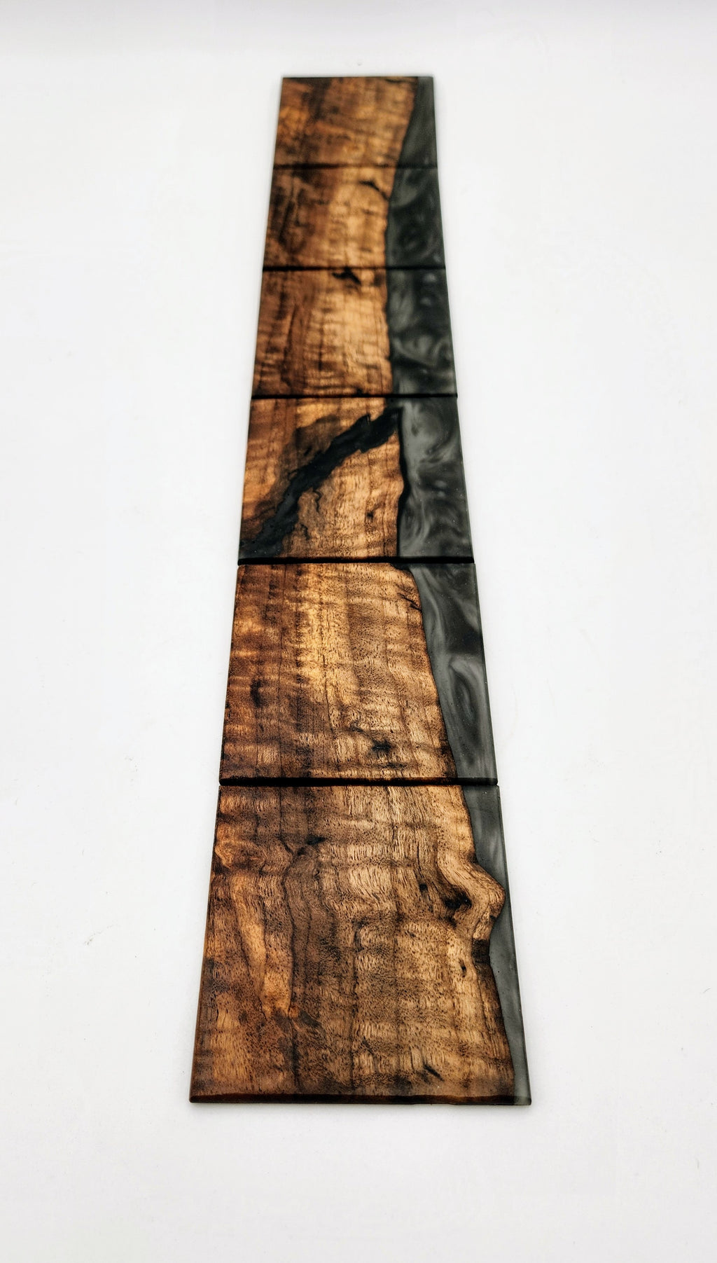 Continuous Grain Black Walnut & Metallic Epoxy | Set of 6 (E)
