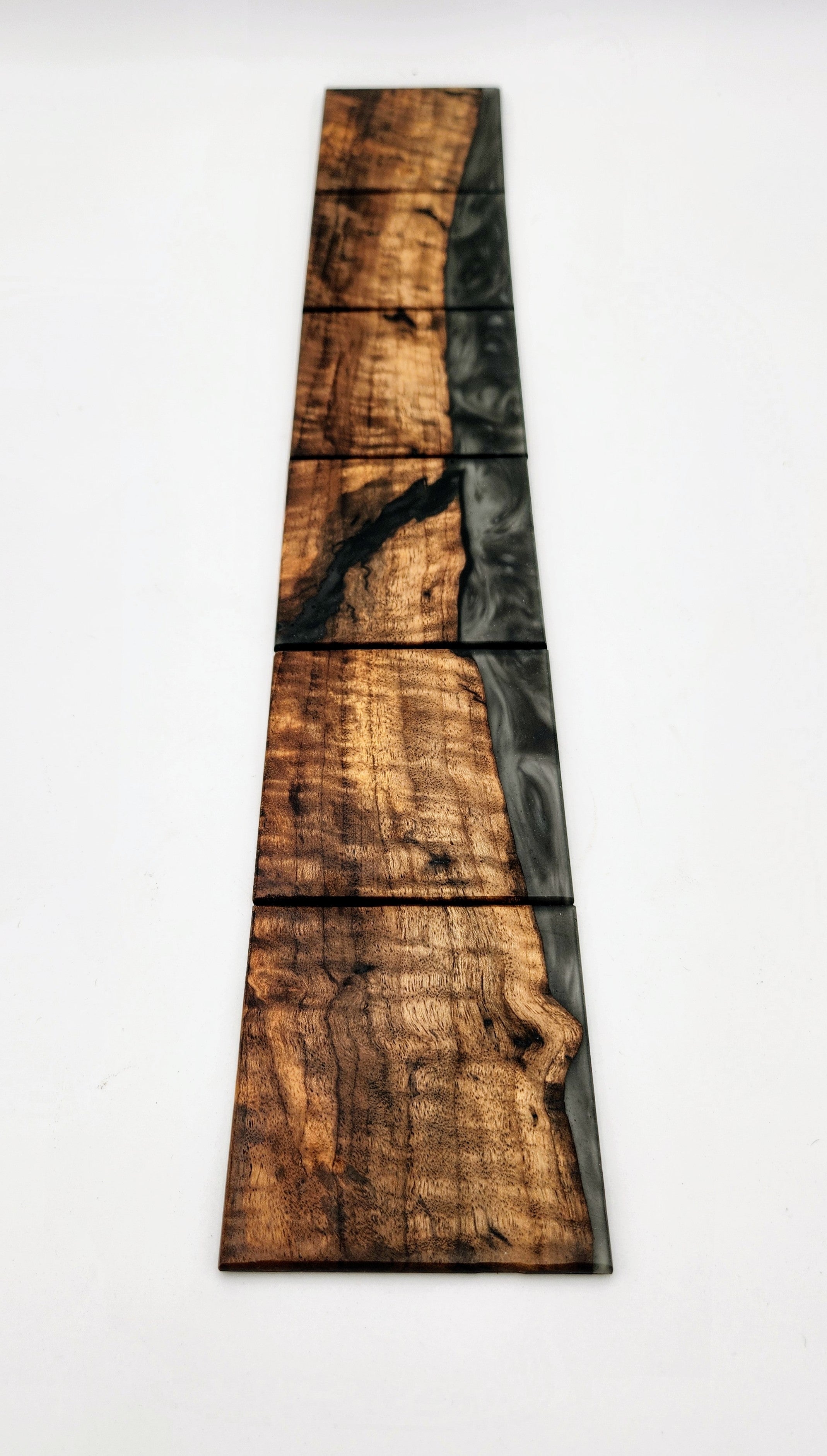 Continuous Grain Black Walnut & Metallic Epoxy | Set of 6 (E)