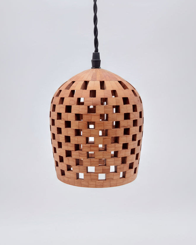 Segmented Cherry Pendant Light, 6" x 7"
