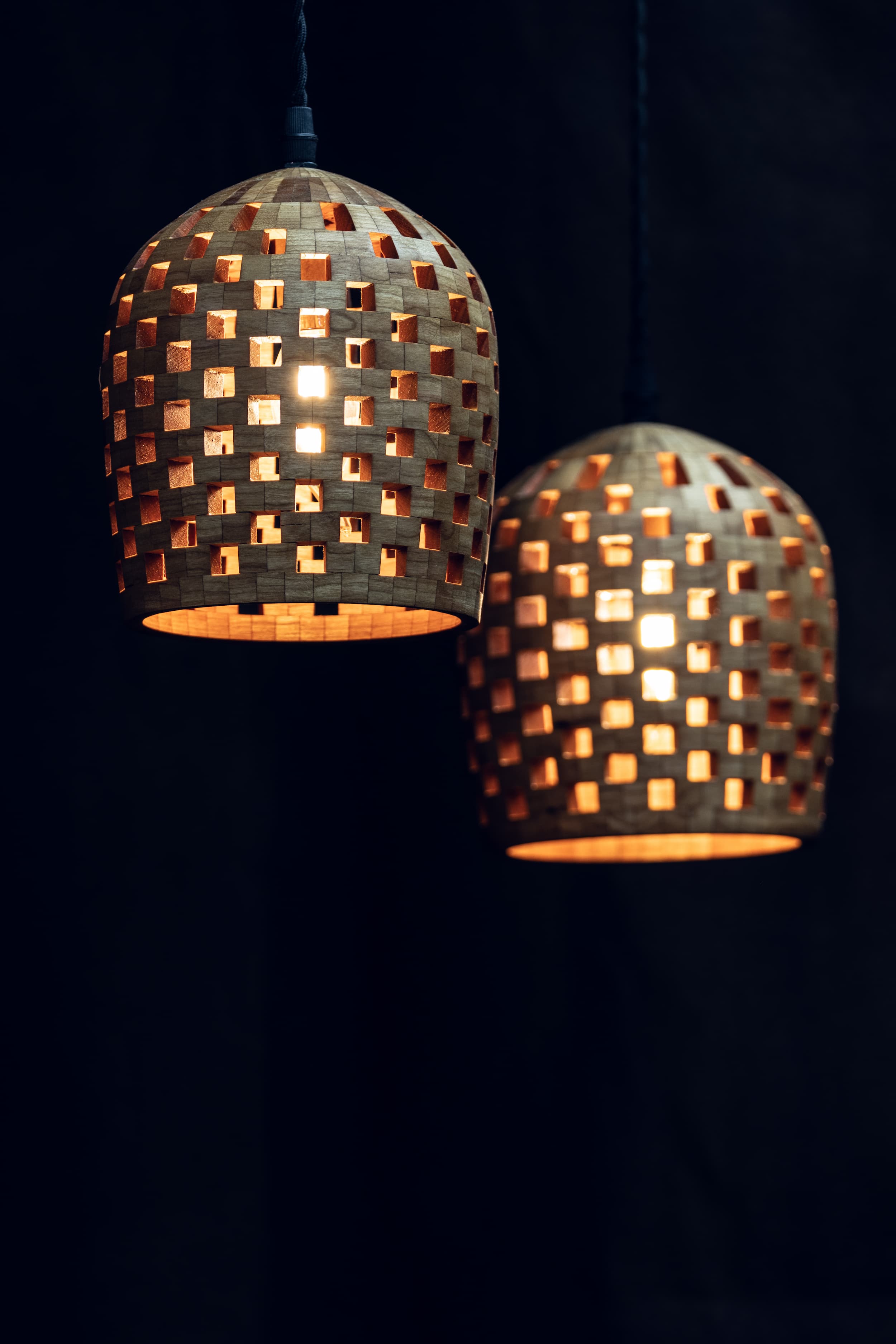 Segmented Cherry Pendant Light, 6" x 7"