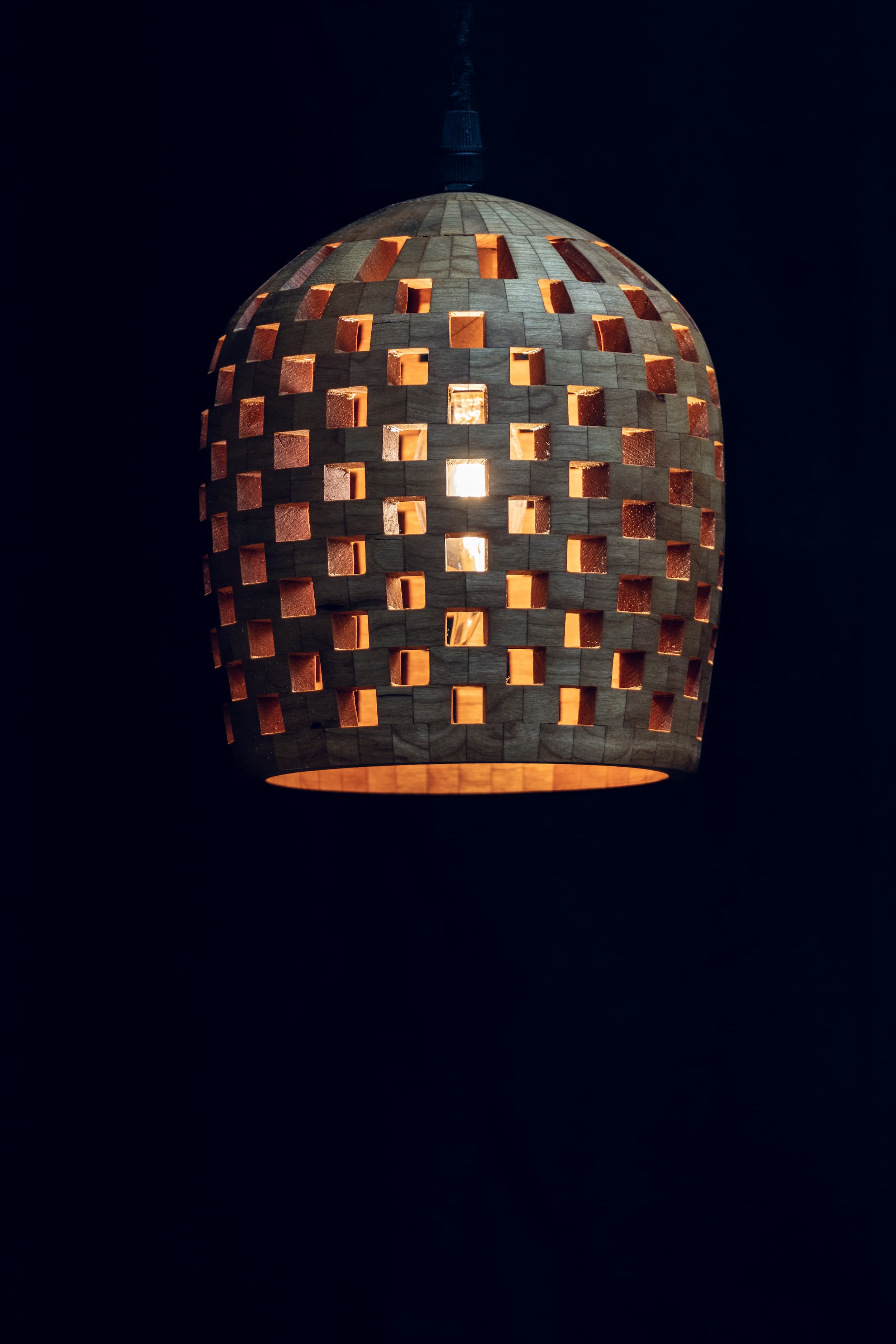 Segmented Cherry Pendant Light, 6" x 7"