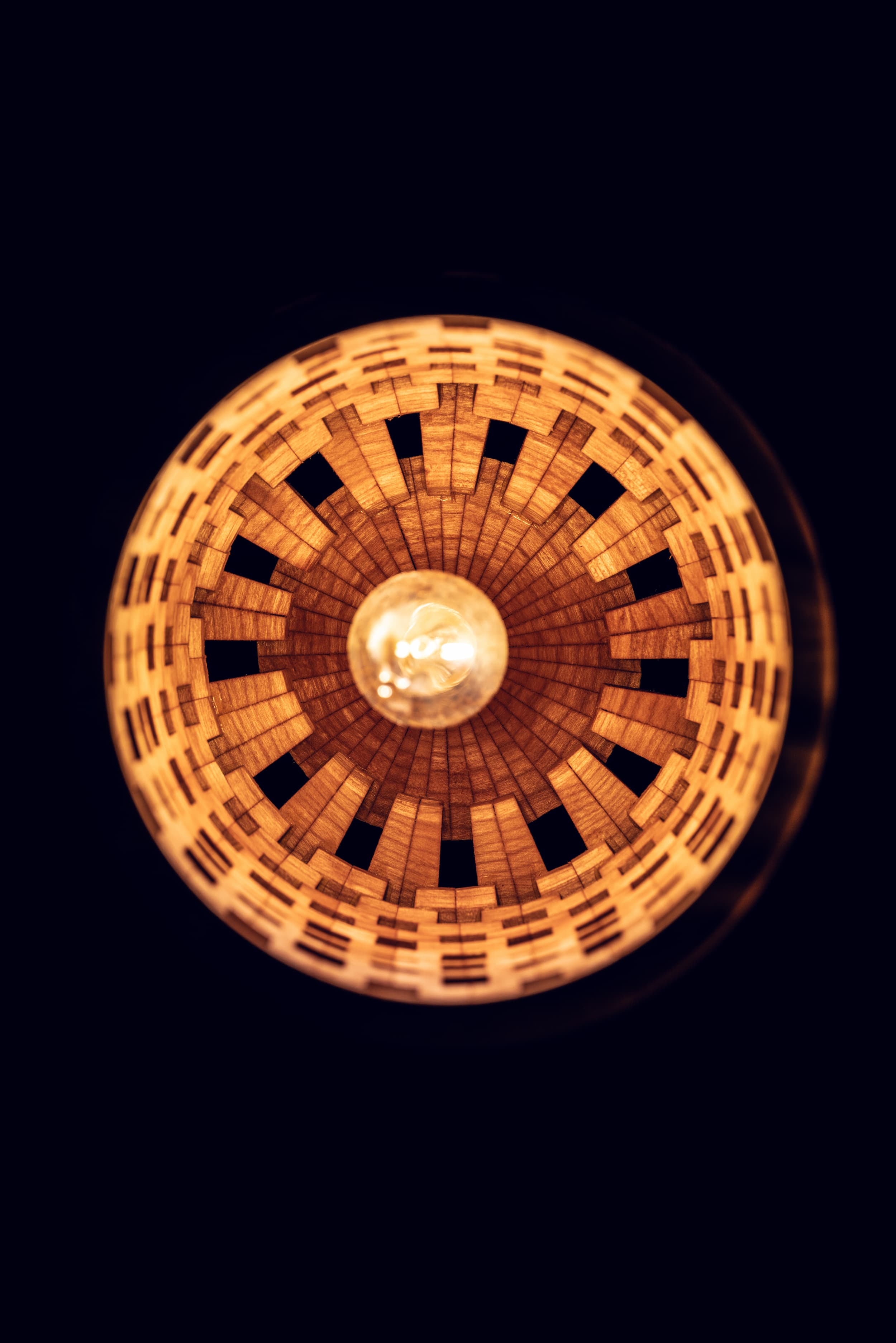 Segmented Cherry Pendant Light, 6" x 7"