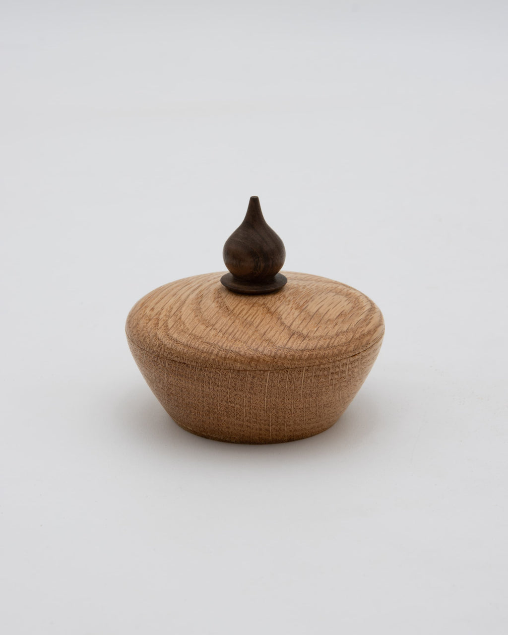 Red Oak Lidded Box with Black Walnut Finial 1