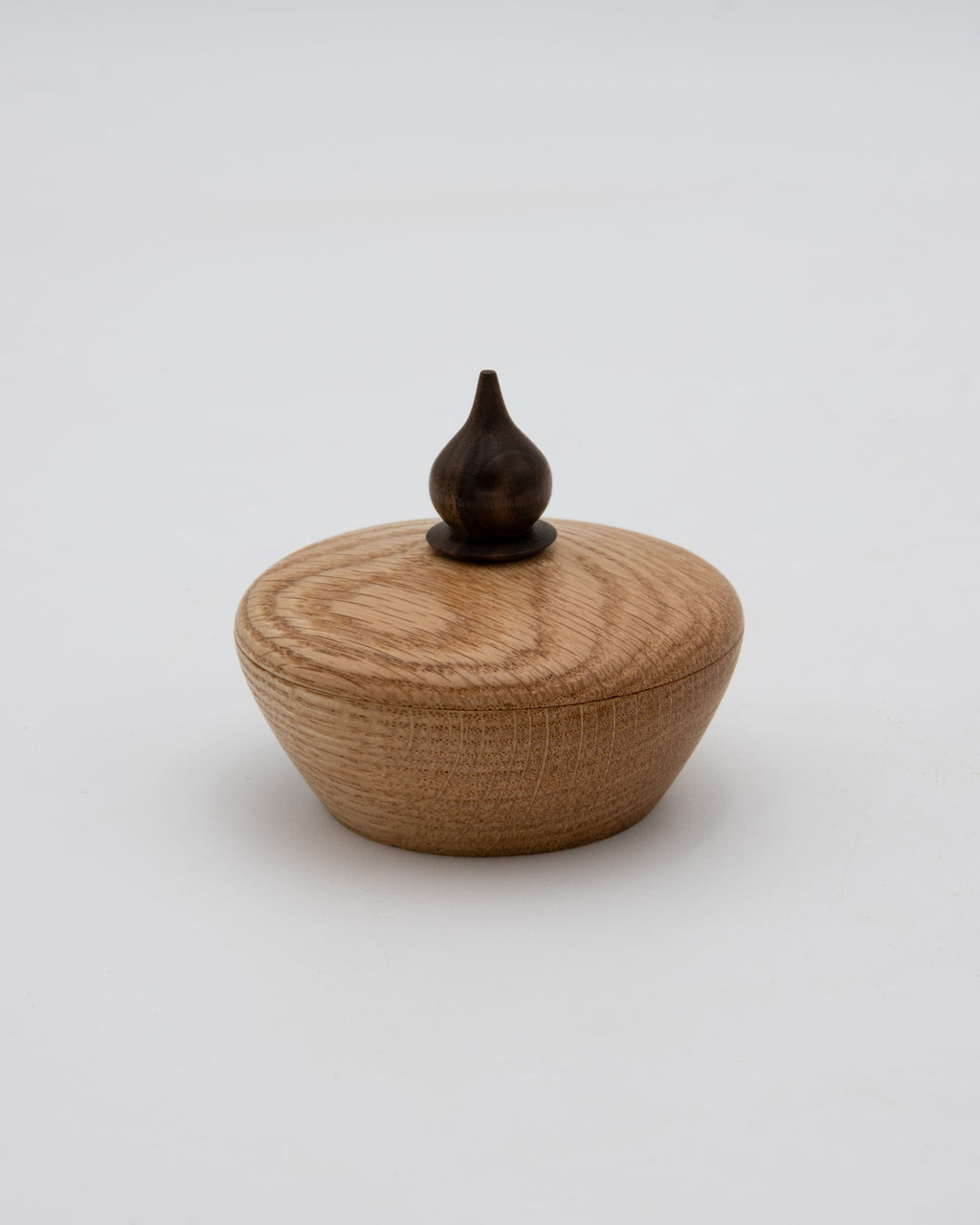 Red Oak Lidded Box with Black Walnut Finial 1