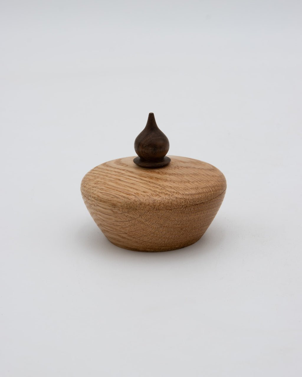 Red Oak Lidded Box with Black Walnut Finial 1