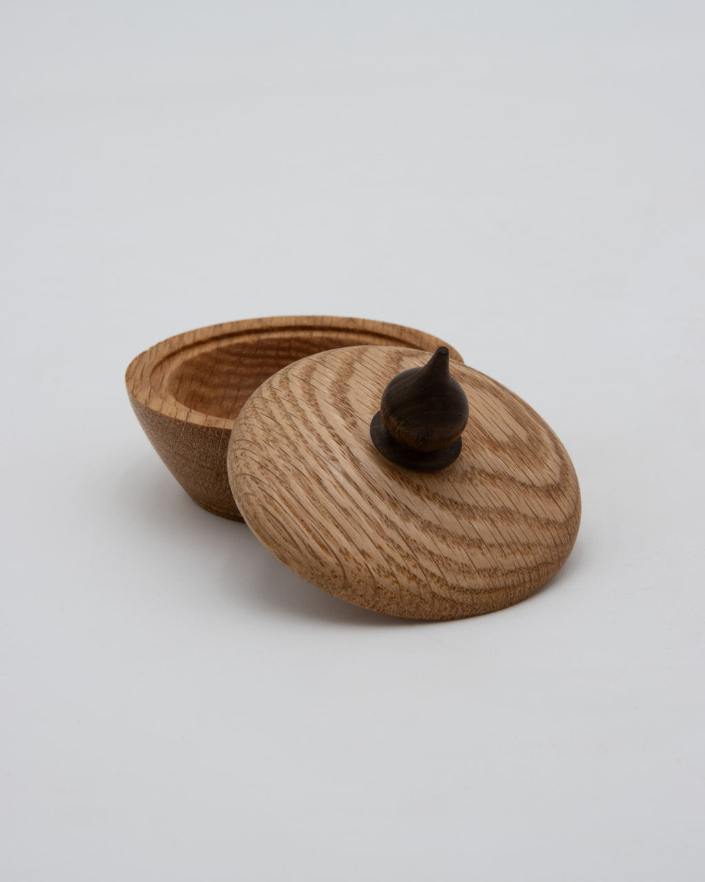 Red Oak Lidded Box with Black Walnut Finial 1