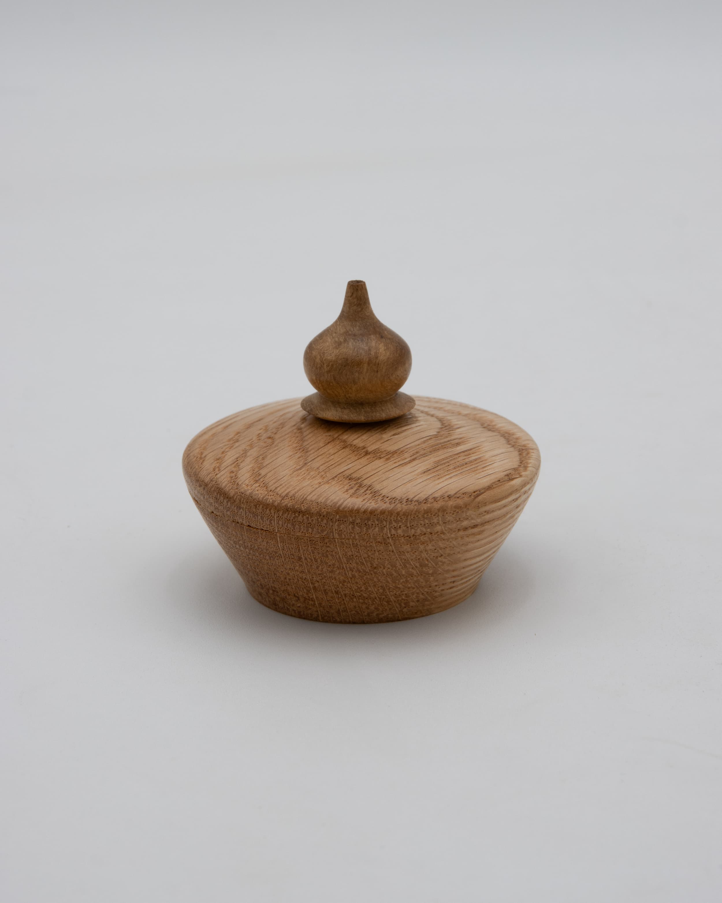 Red Oak Lidded Box with Walnut Finial