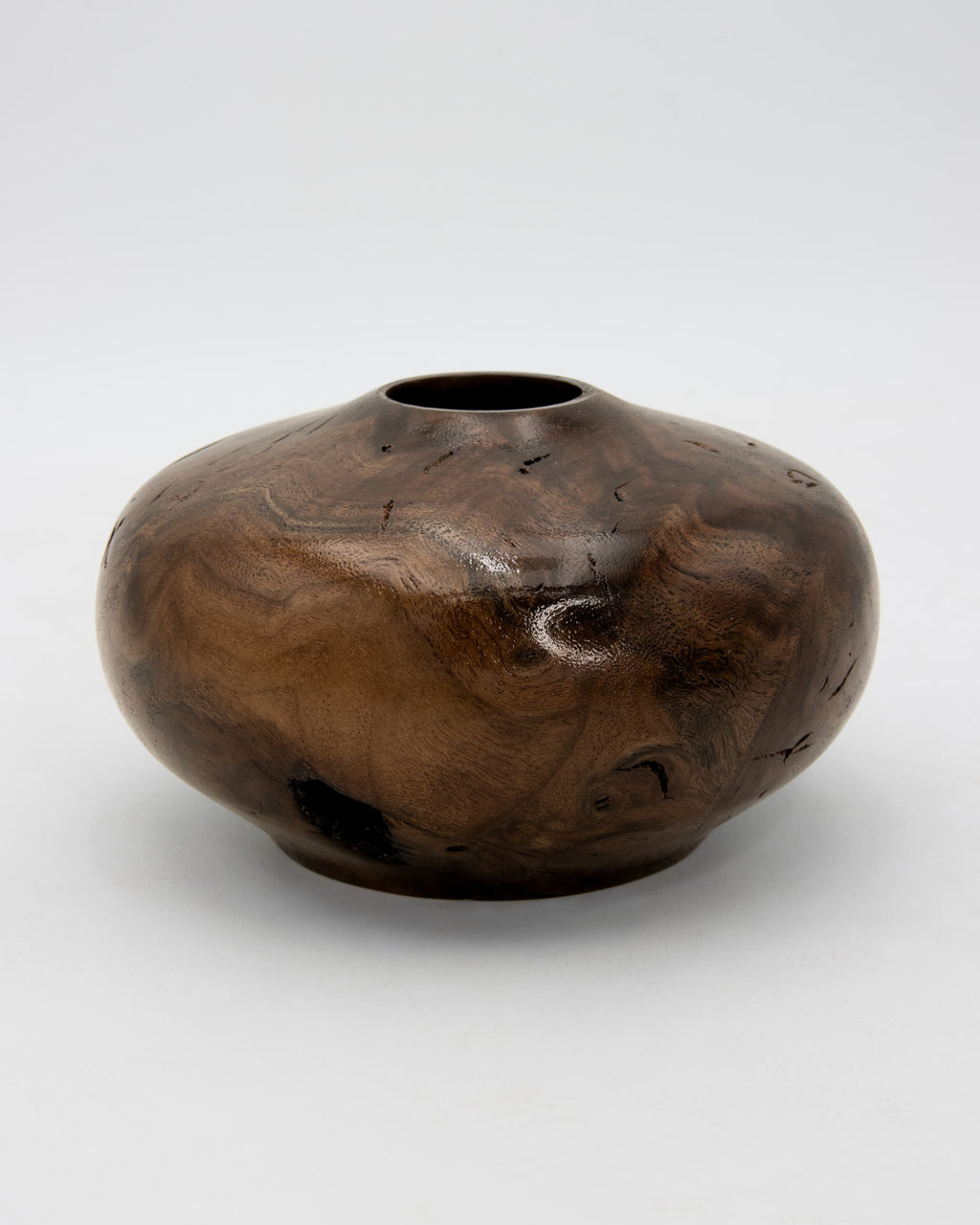Black Walnut Burl Hollow Form, 5.5" x 3"