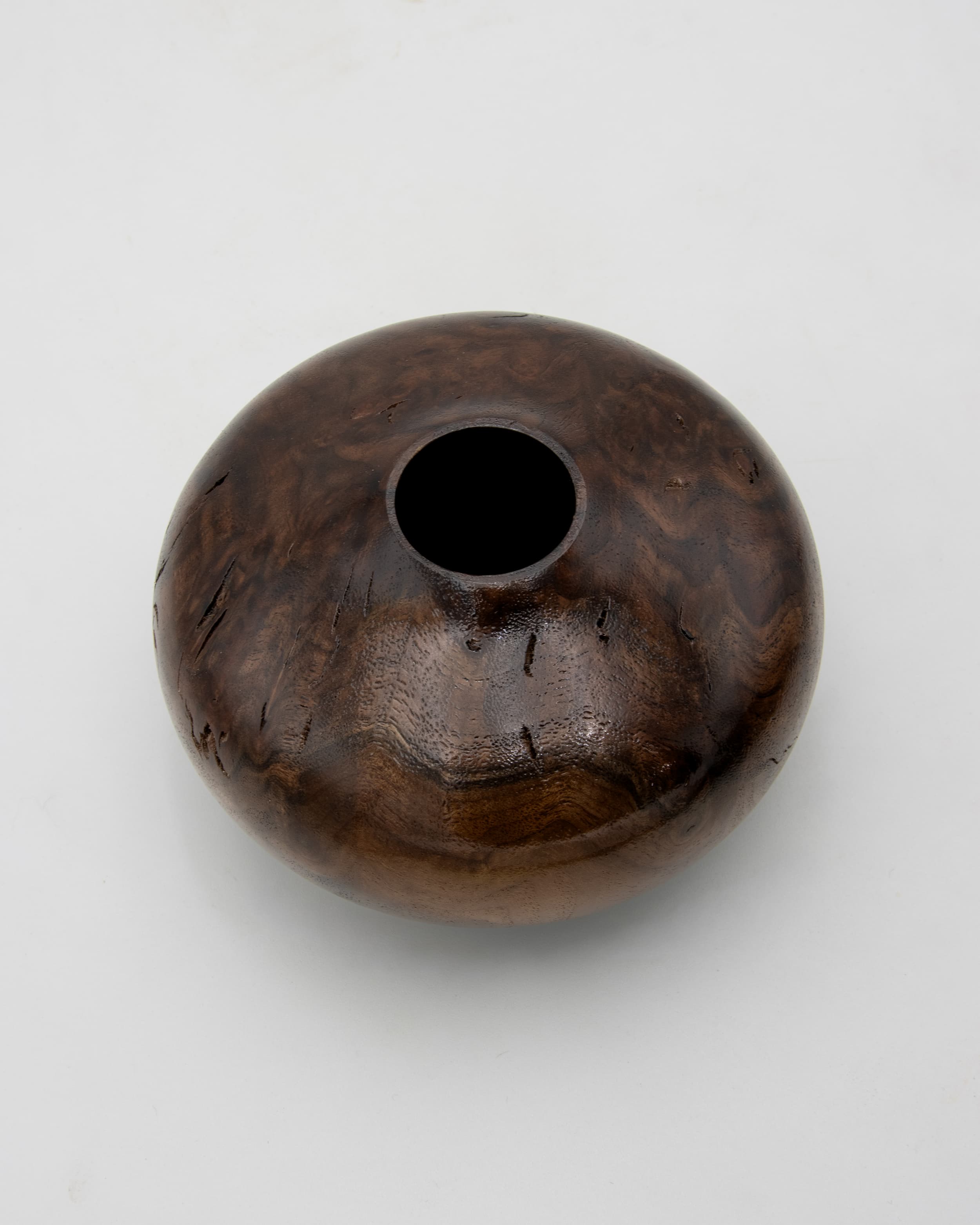 Black Walnut Burl Hollow Form, 5.5" x 3"