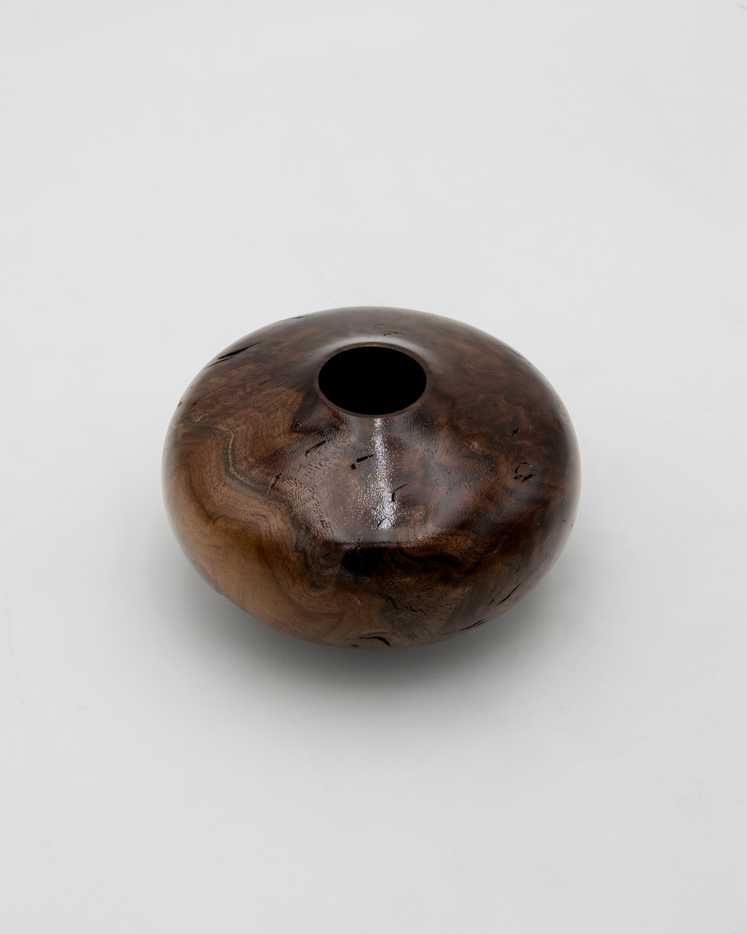 Black Walnut Burl Hollow Form, 5.5" x 3"