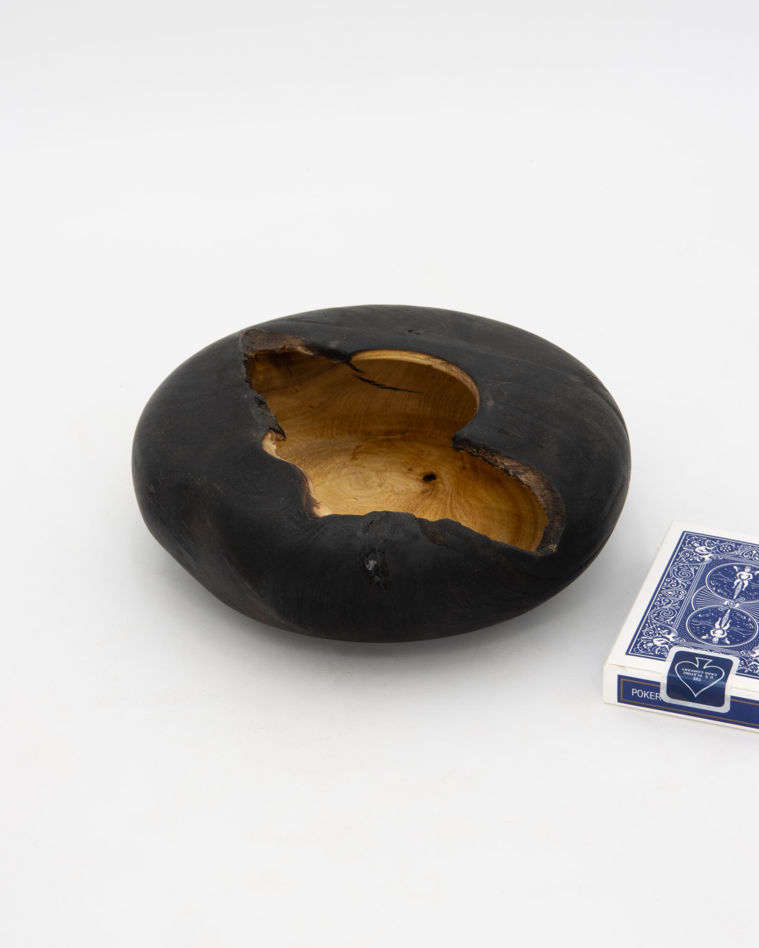 Shou Sugi Ban Orange Hollow Form, 7" x 2.5"