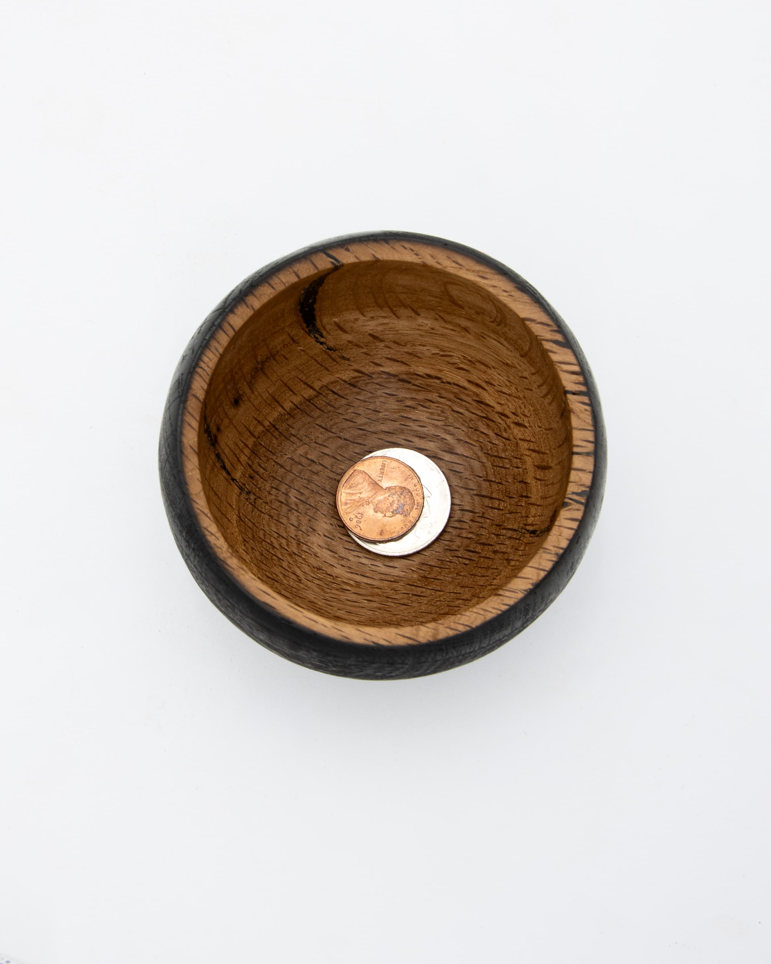 Shou Sugi Ban White Oak Bowl, 3.5" x 2"