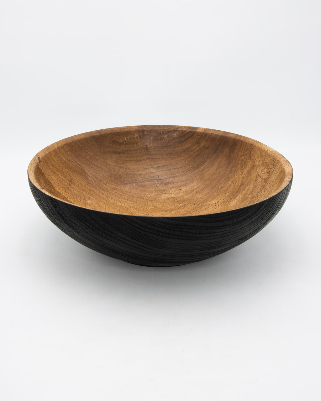 Shou Sugi Ban White Oak Bowl, 13" x 4.5"