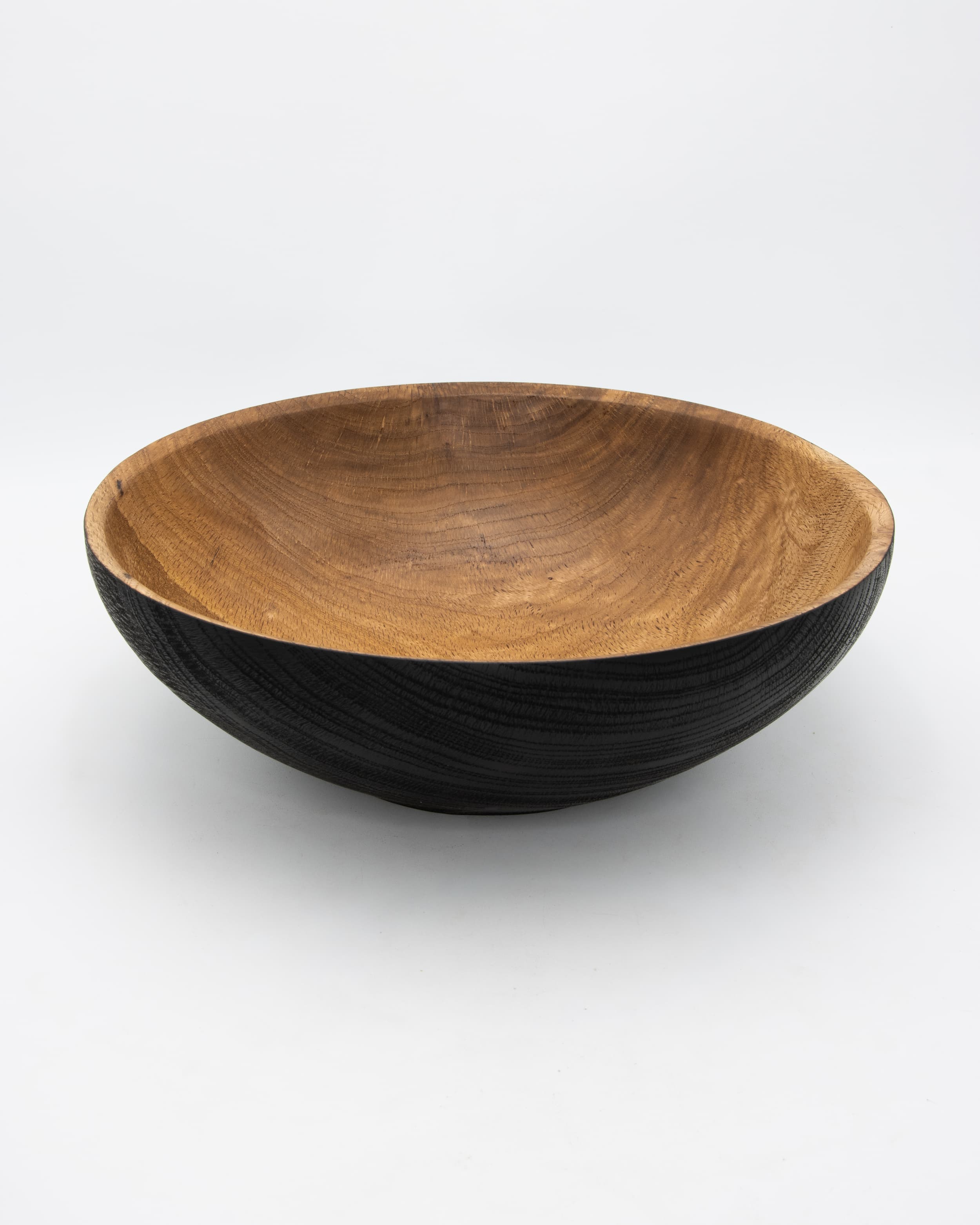 Shou Sugi Ban White Oak Bowl, 13" x 4.5"