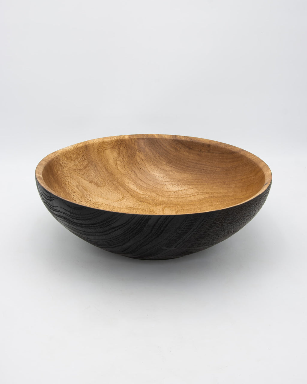 Shou Sugi Ban White Oak Bowl, 13" x 4.5"