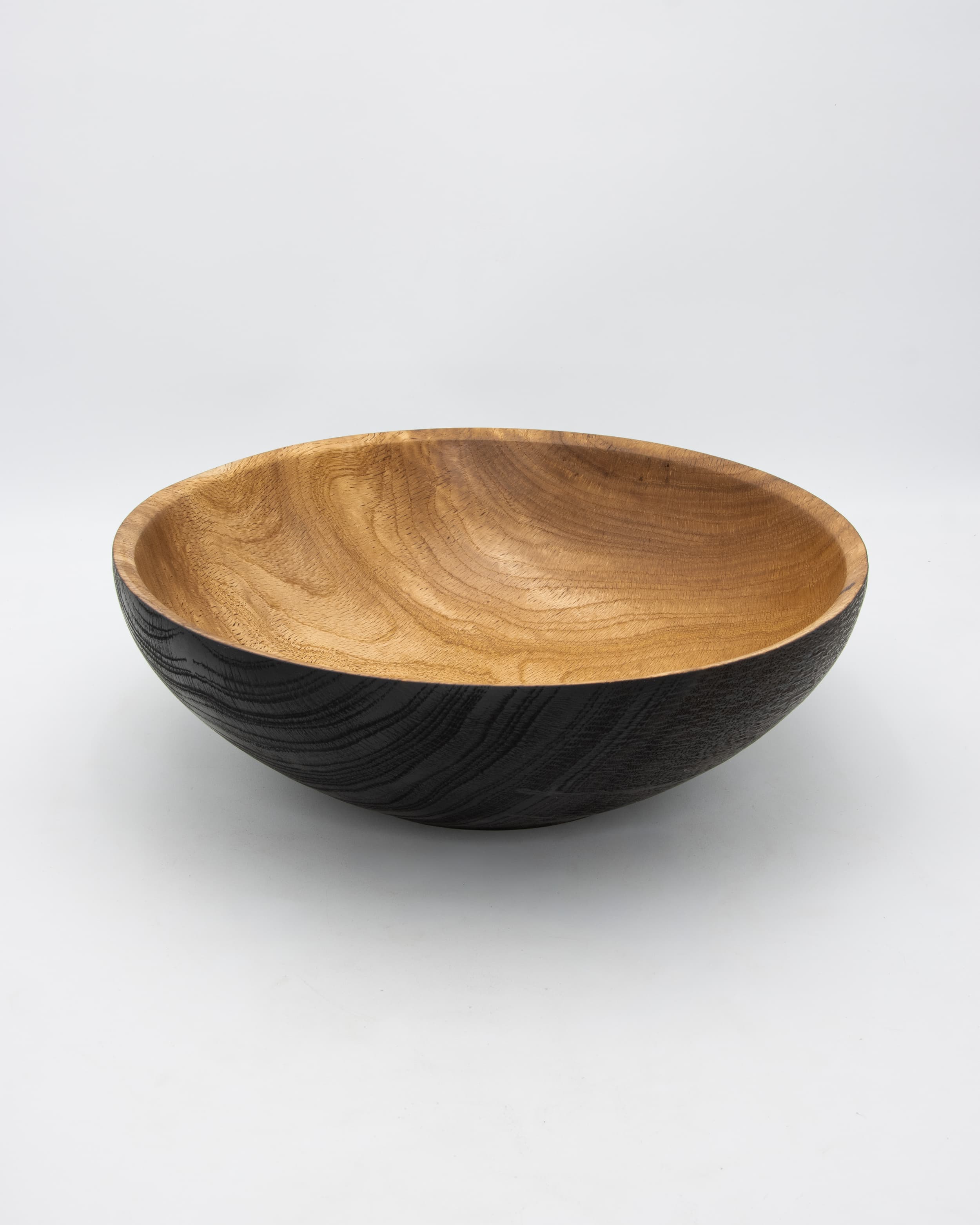 Shou Sugi Ban White Oak Bowl, 13" x 4.5"