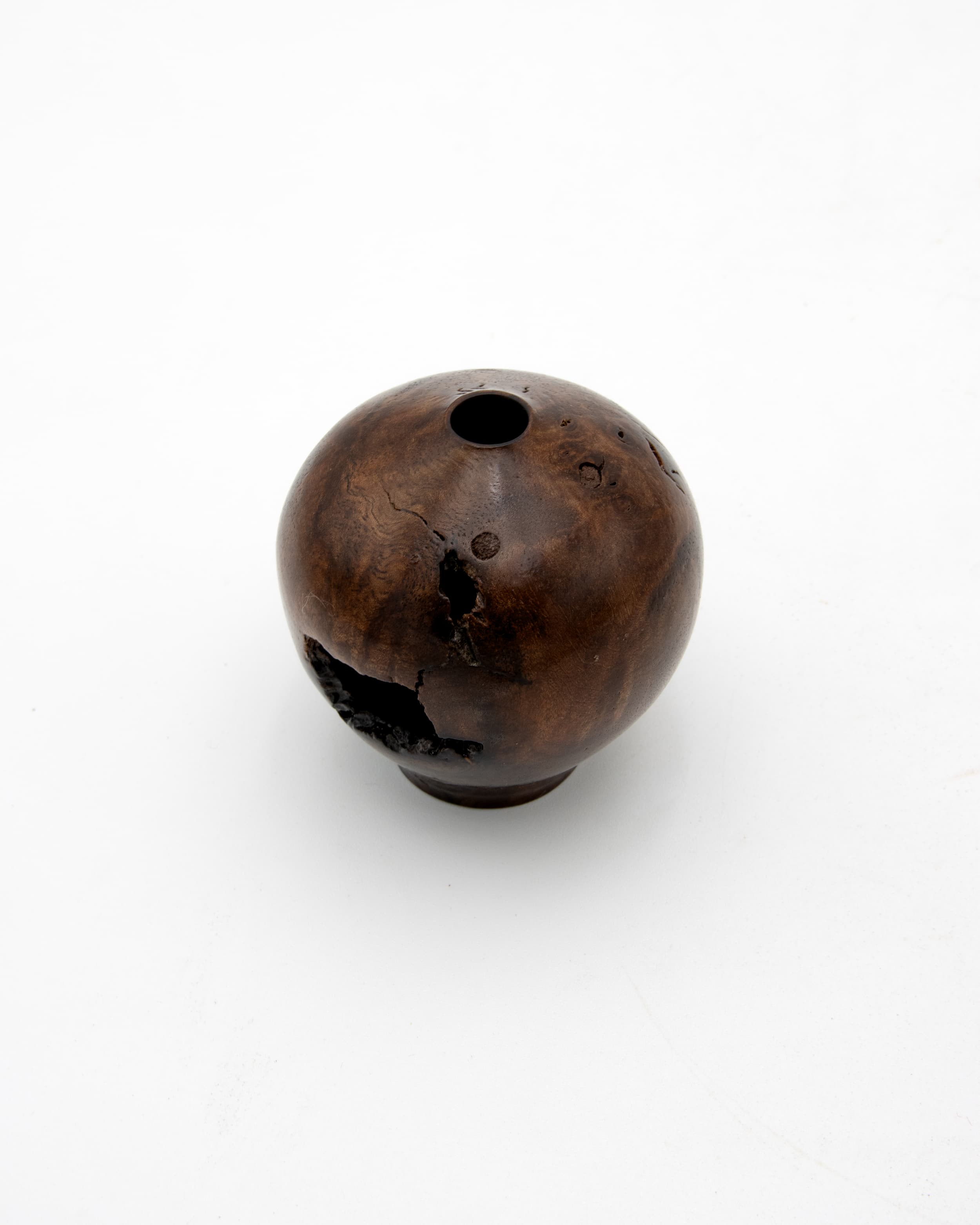 Black Walnut Burl Hollow Form (2), 2.5" x 3"