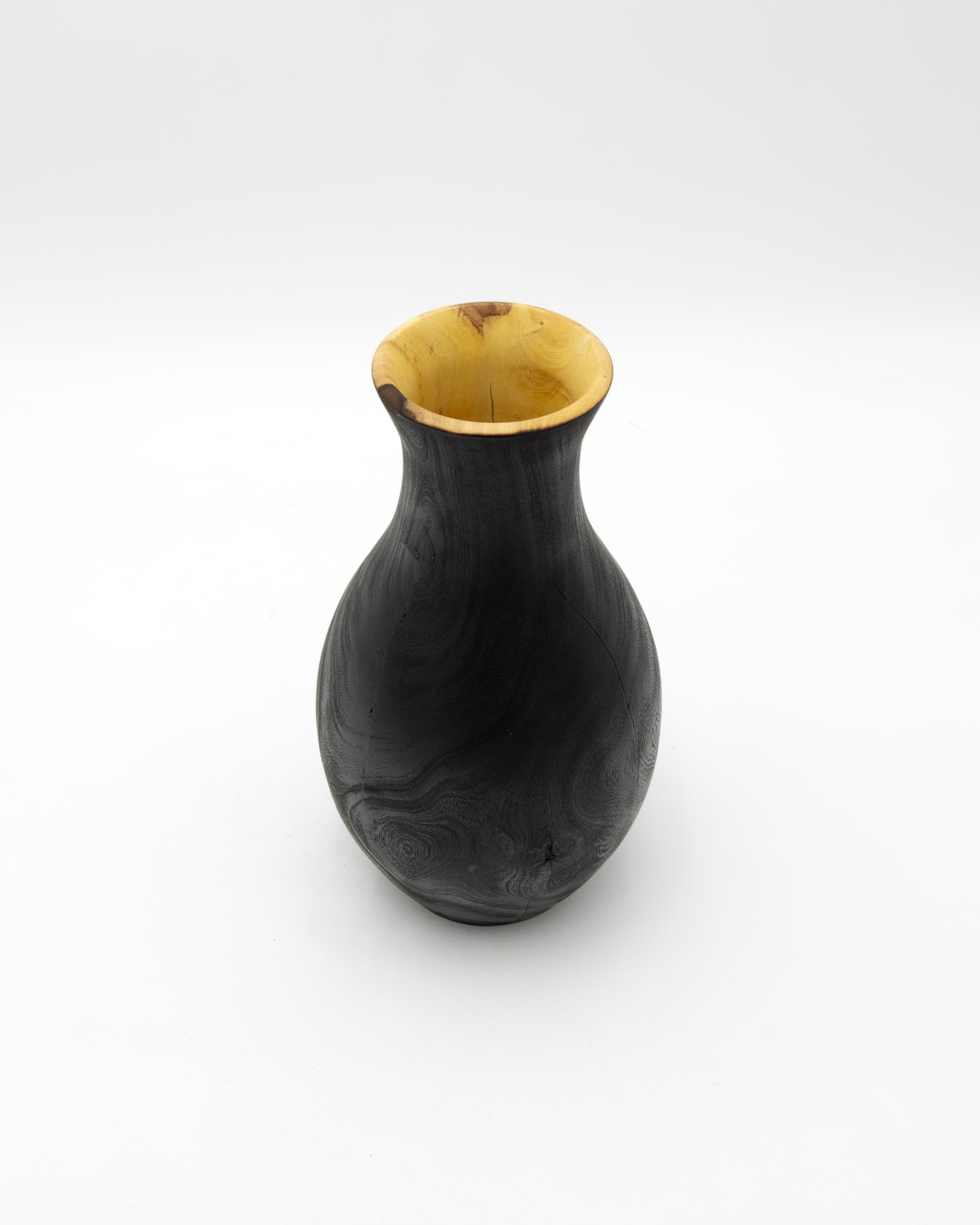 Shou Sugi Ban Orange Vase, 4" x 9"