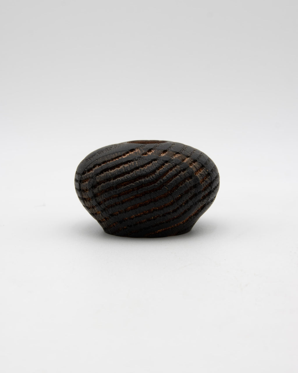 Shou Sugi Ban & Textured Red Oak Hollow Form, 2.5" x 1.5"