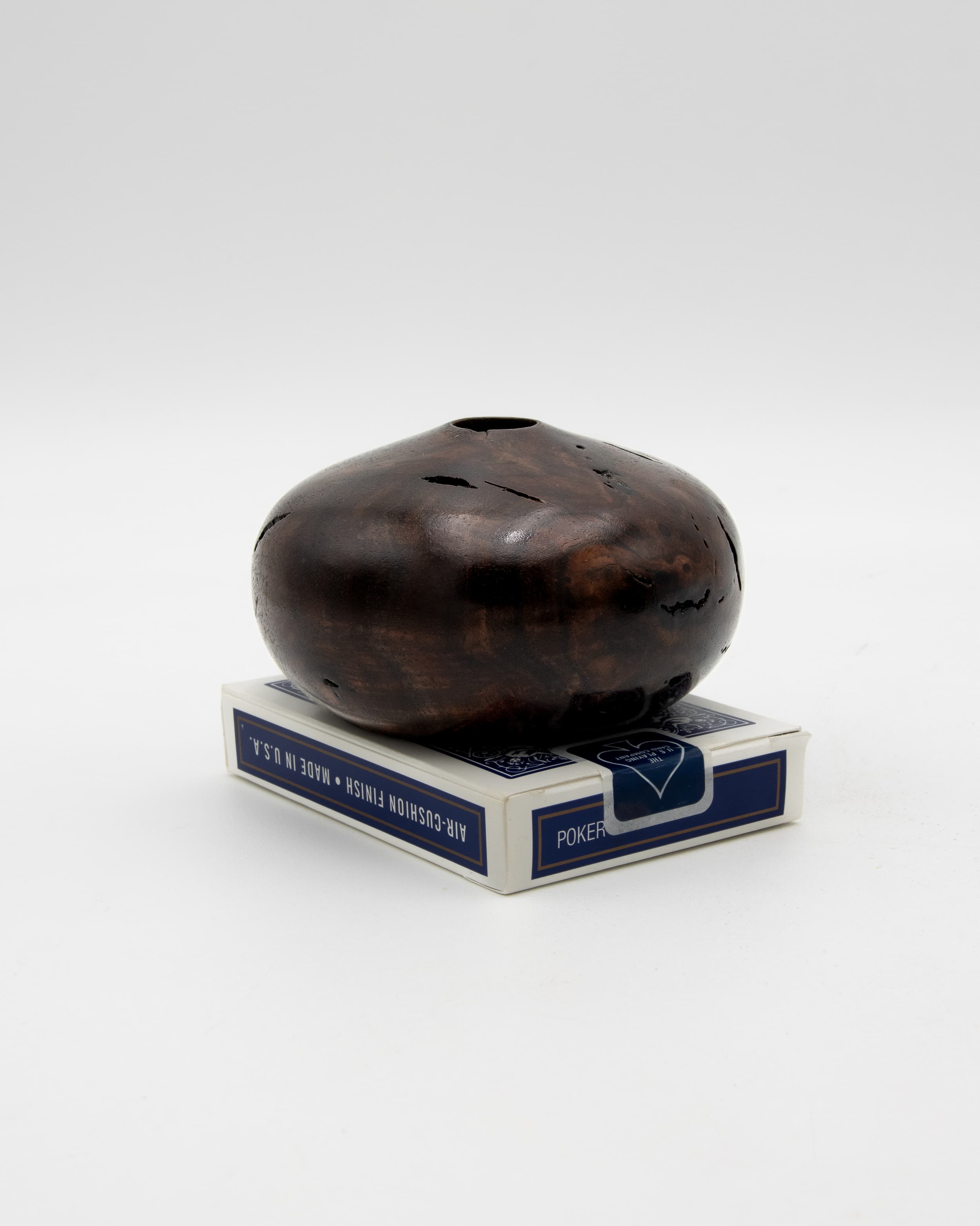 Black Walnut Burl Hollow Form, 3.5" x 2"