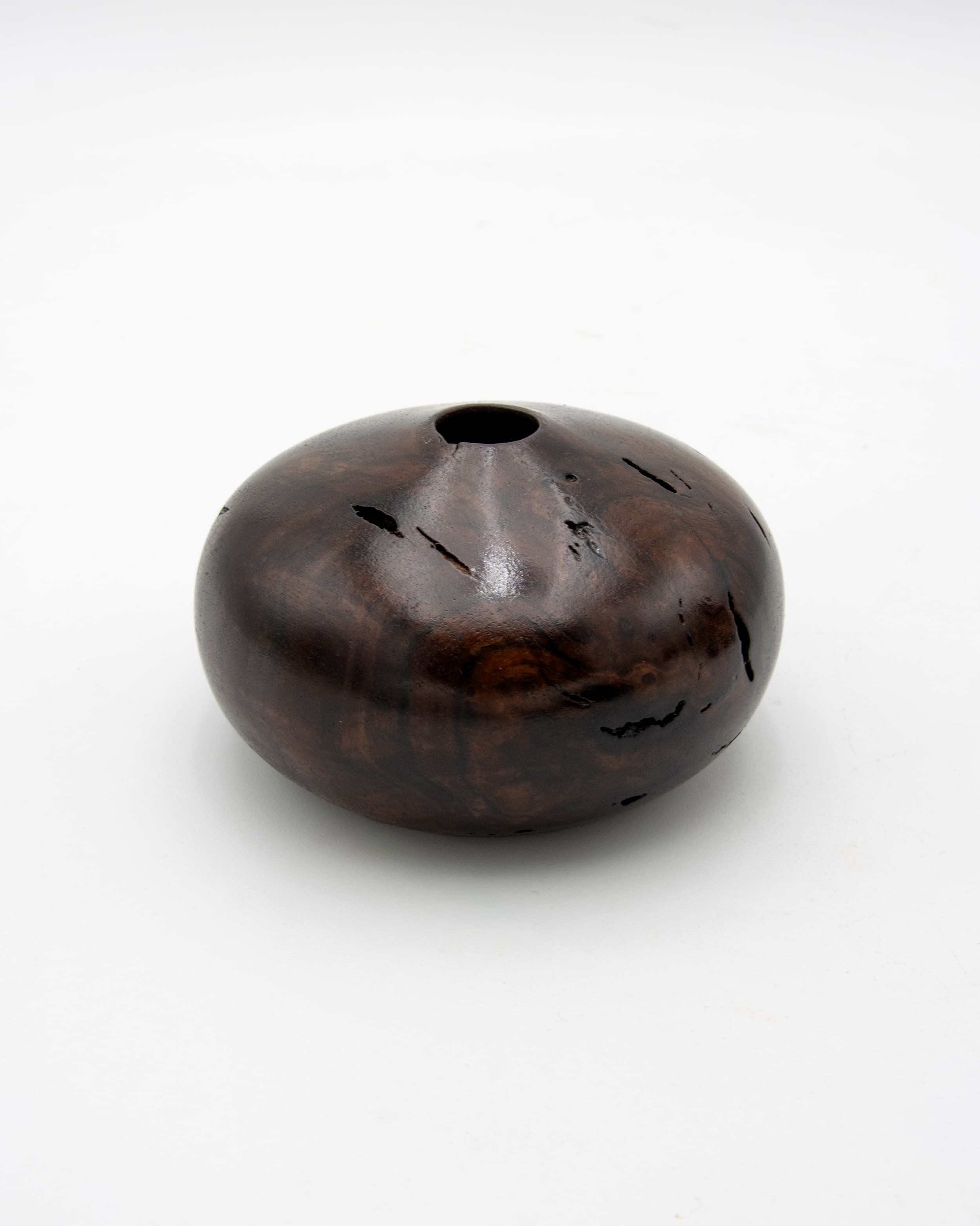 Black Walnut Burl Hollow Form, 3.5" x 2"