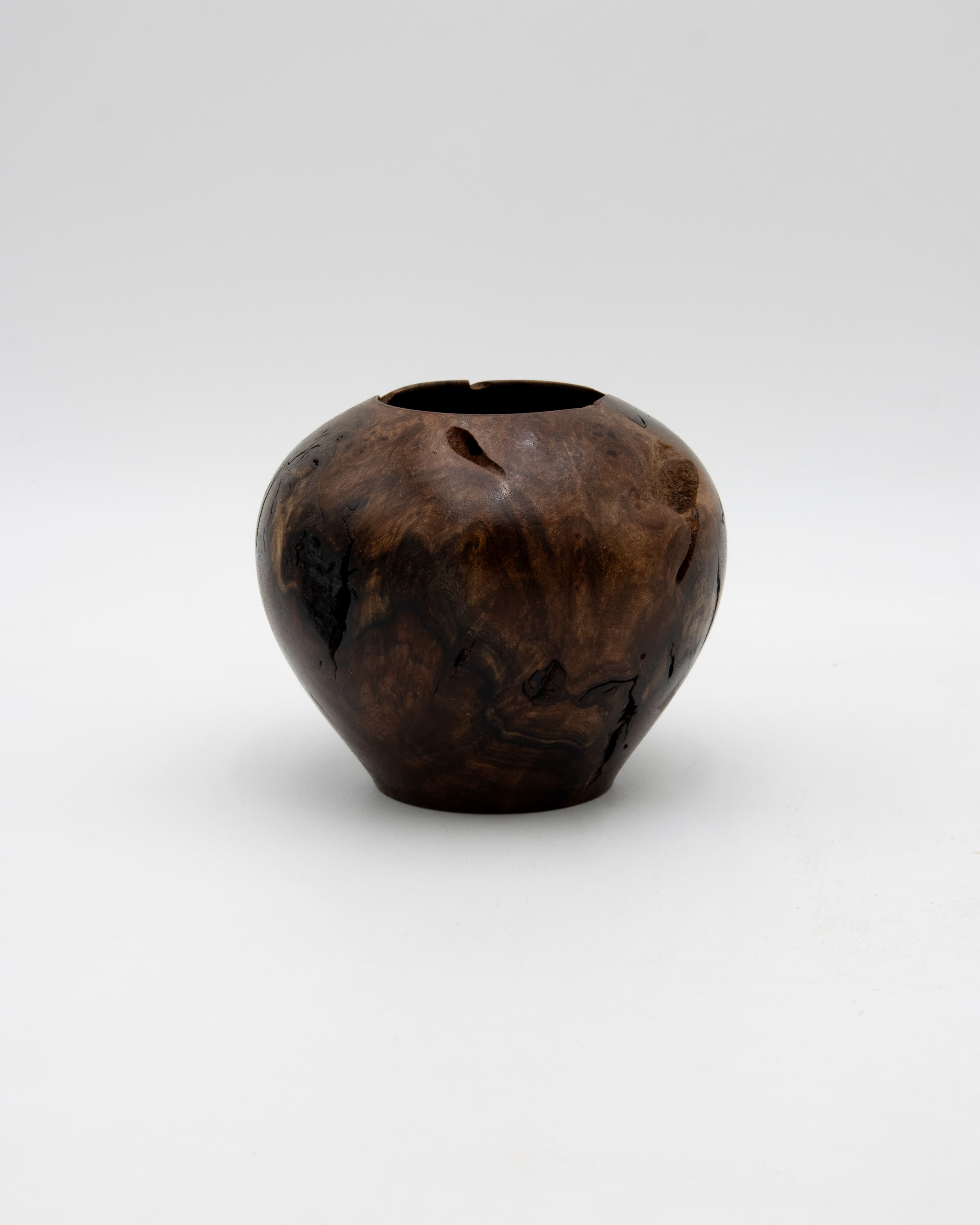 Black Walnut Burl Hollow Form, 3.75" x 3.5"