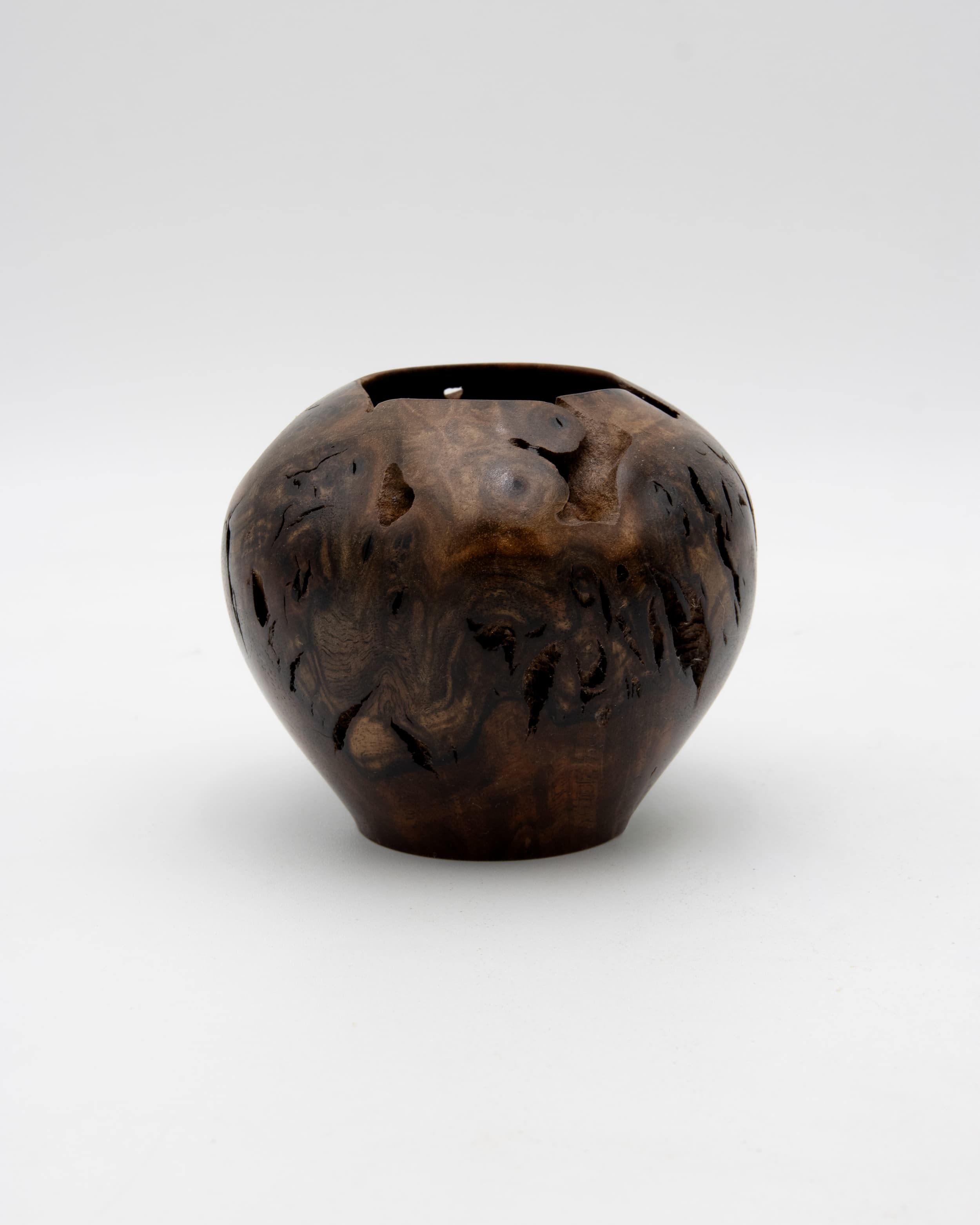Black Walnut Burl Hollow Form, 3.75" x 3.5"