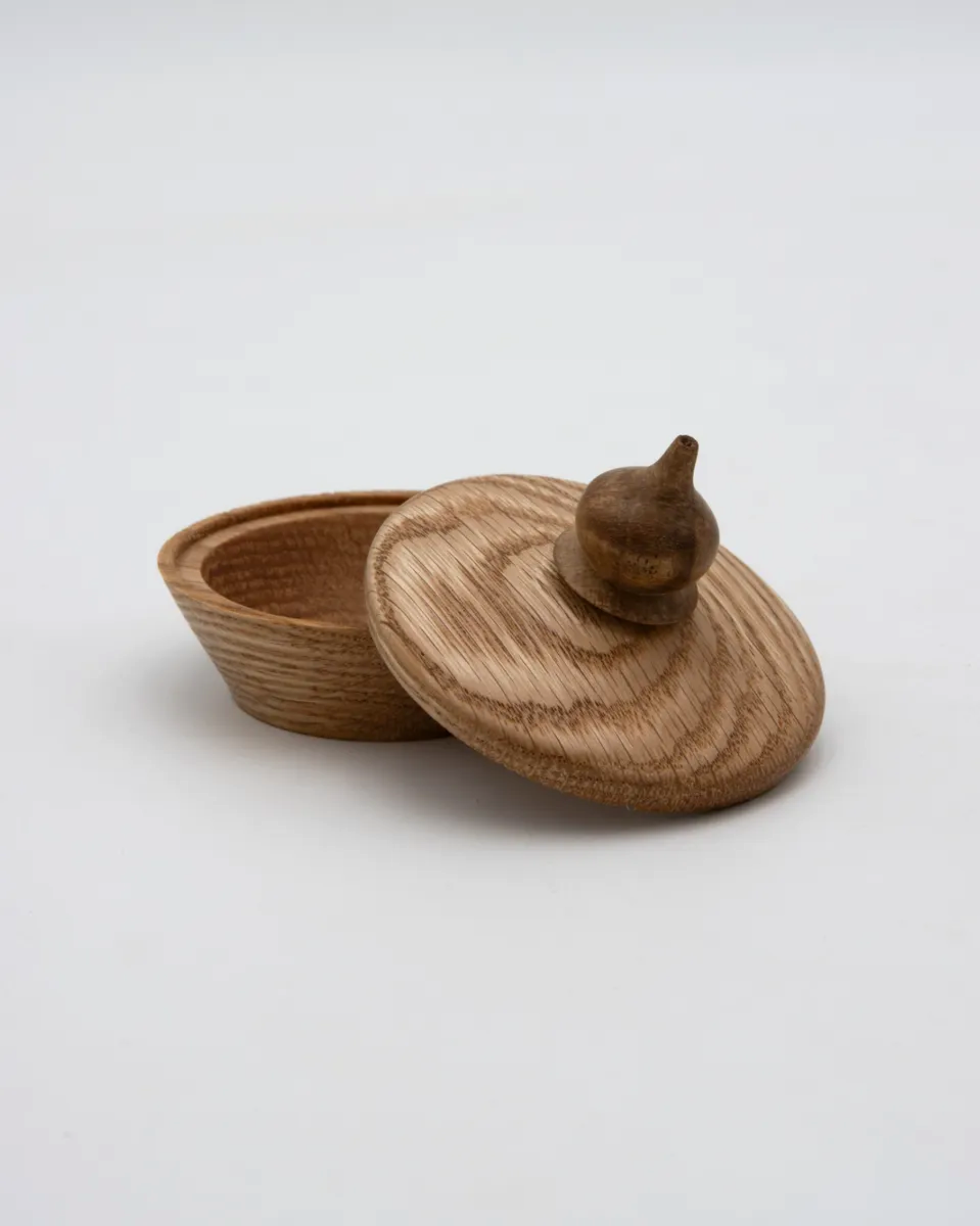 Red Oak Lidded Box with Walnut Finial