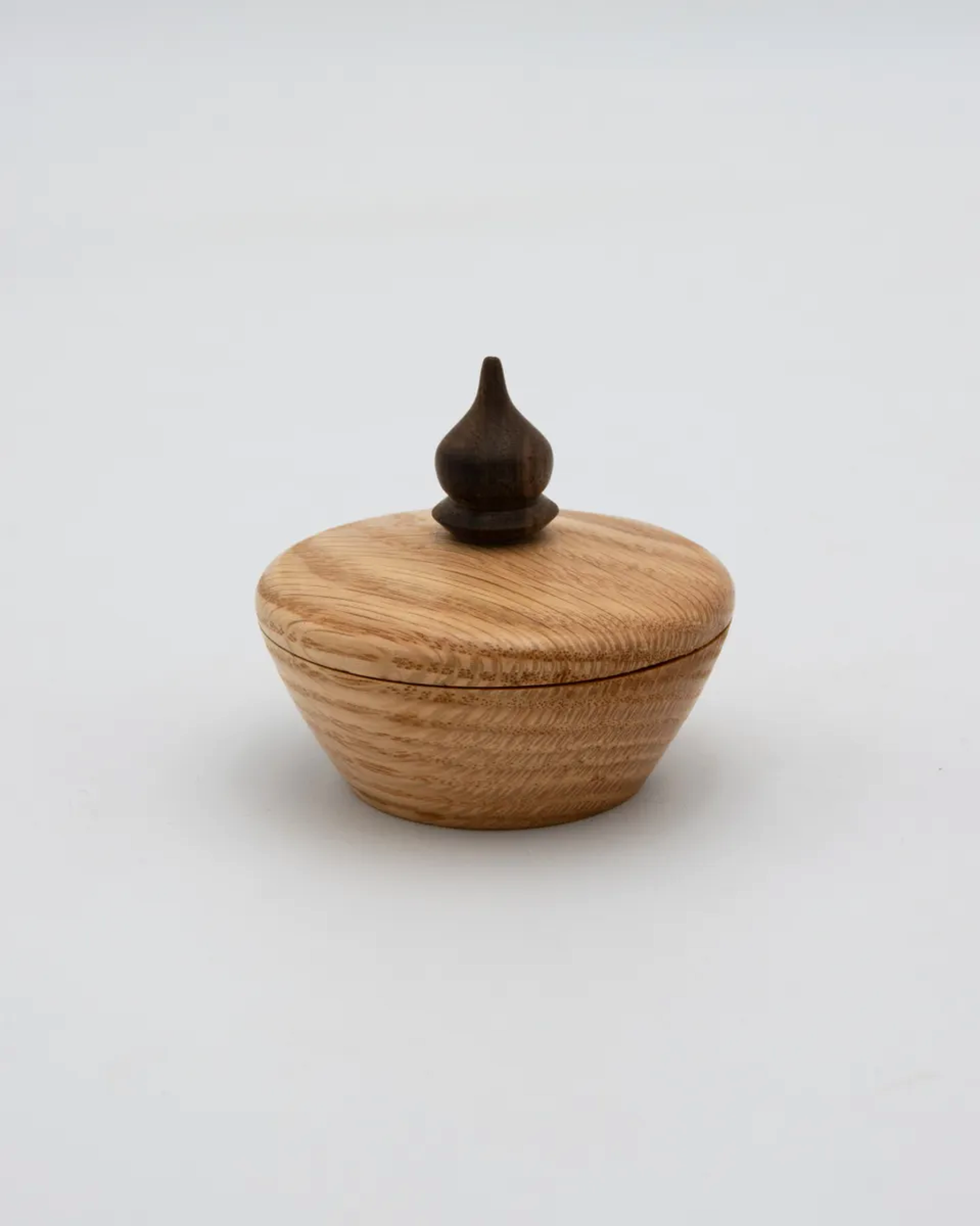 Red Oak Lidded Box with Black Walnut Finial, 3