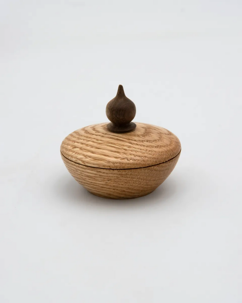 Red Oak Lidded Box with Black Walnut Finial, 4