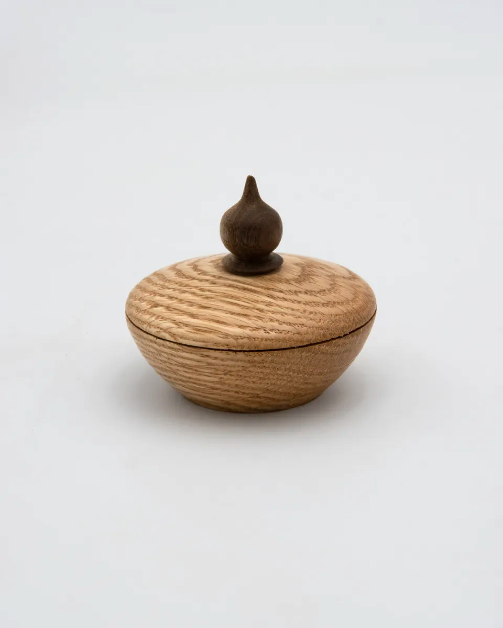 Red Oak Lidded Box with Black Walnut Finial, 4