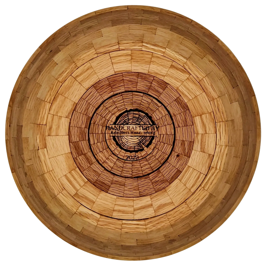 Segmented Red Oak Bowl, 11" x 5"