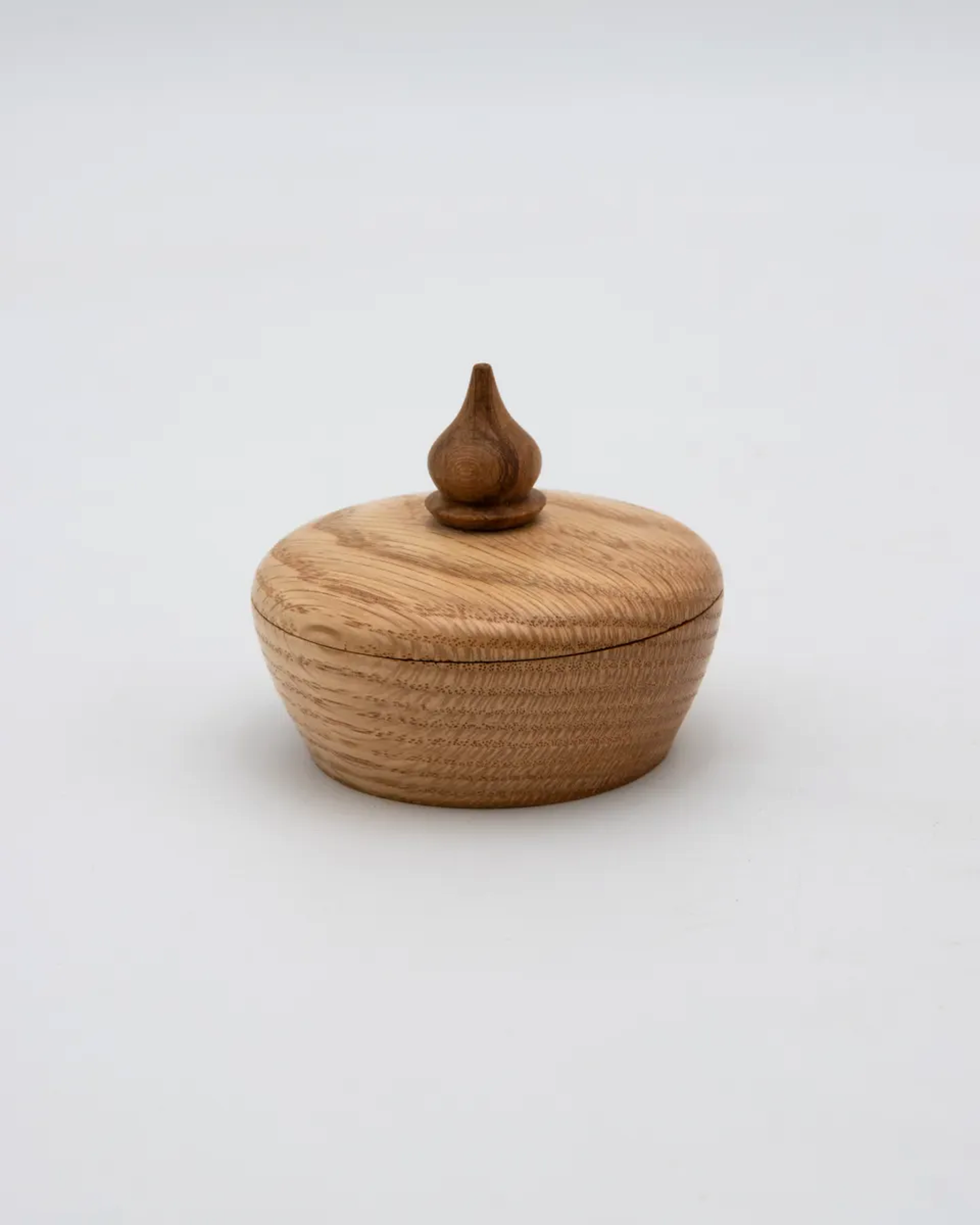 Red Oak Lidded Box with Cherry Finial, 2