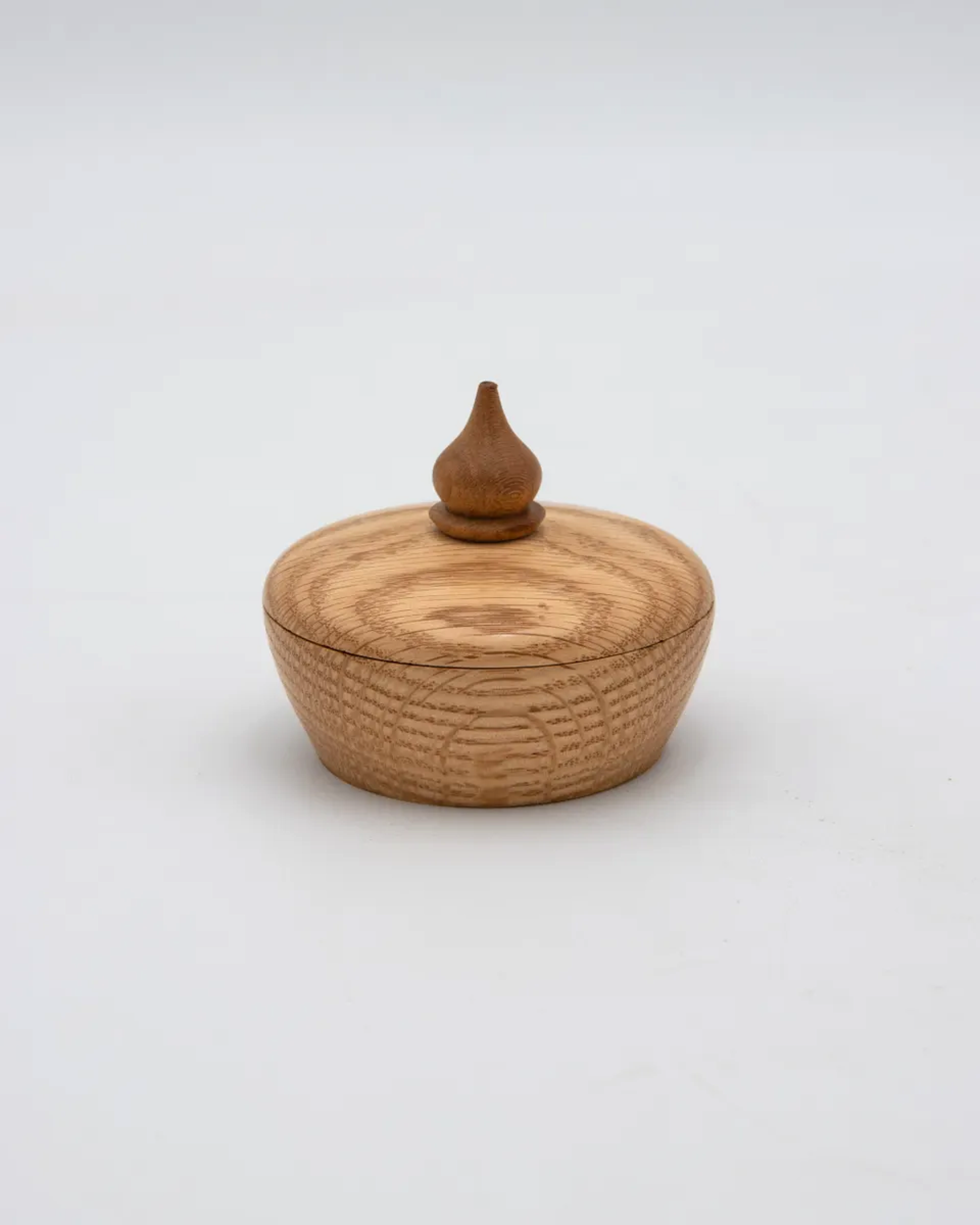 Red Oak Lidded Box with Cherry Finial, 2