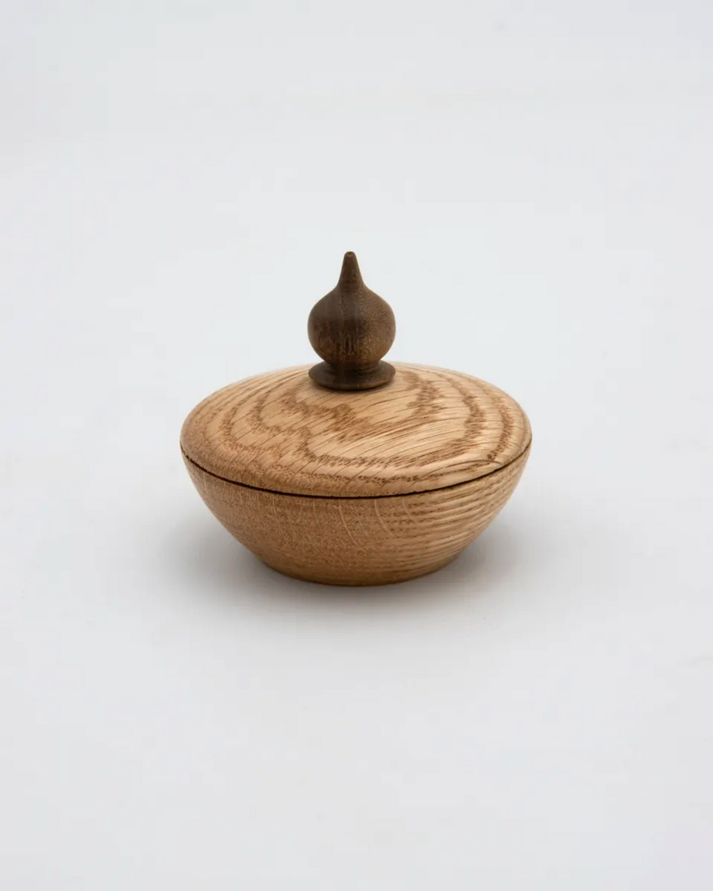 Red Oak Lidded Box with Black Walnut Finial, 4