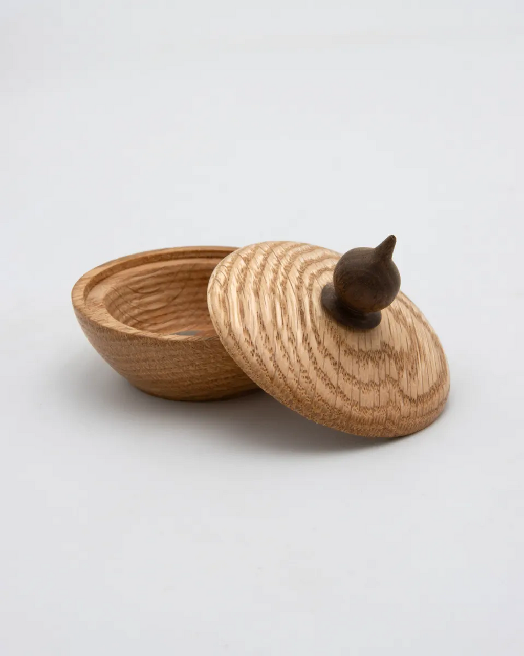 Red Oak Lidded Box with Black Walnut Finial, 4