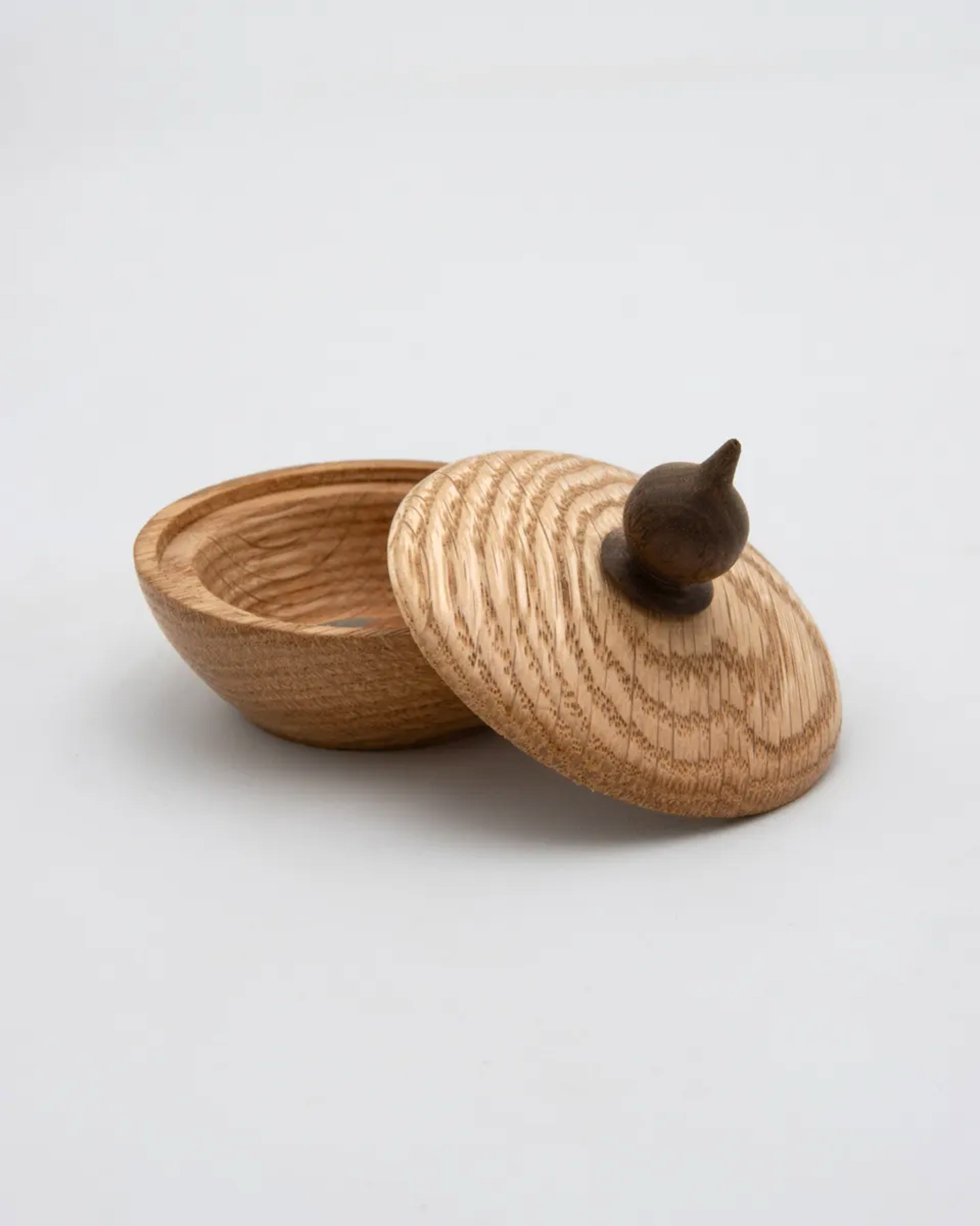 Red Oak Lidded Box with Black Walnut Finial, 4